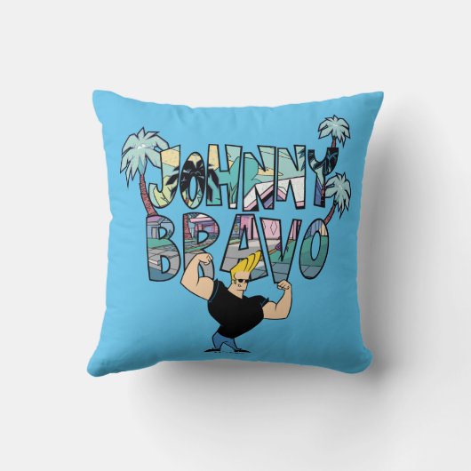 Johnny Bravo Palm Tree Name クッション (裏面)