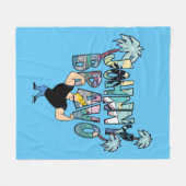 Johnny Bravo Palm Tree Name フリースブランケット (正面(横))