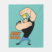 Johnny Bravo Picture Frame Pose フリースブランケット (正面)