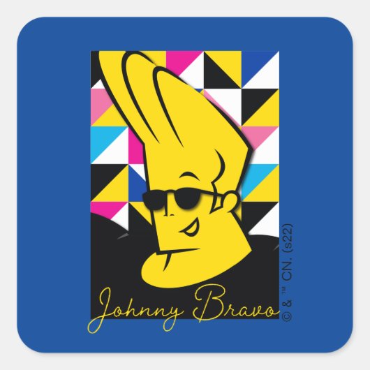 Johnny Bravo Pop Art Graphic スクエアシール (正面)