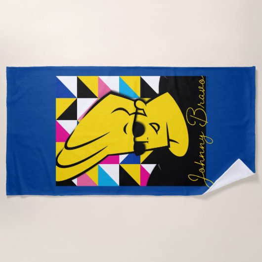 Johnny Bravo Pop Art Graphic ビーチタオル (正面)