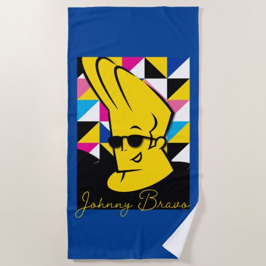 Johnny Bravo Pop Art Graphic ビーチタオル (正面)
