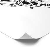 Johnny Cash Fan Art Poster, Black & White Drawing ポスター (角)