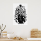 Johnny Cash Fan Art Poster, Black & White Drawing ポスター (キッチン)