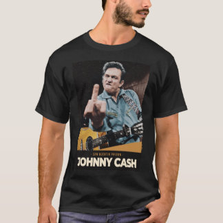 Johnny Cash Middle Finger Colored Prison Johnny Ca Tシャツ