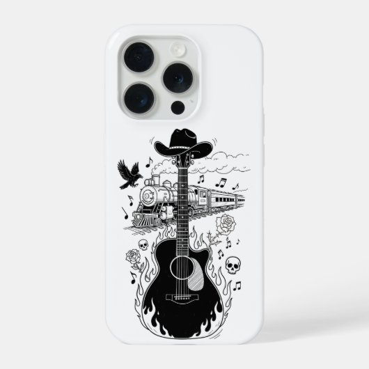 Johnny Cash Theme Phone Case iPhoneケース (裏面)