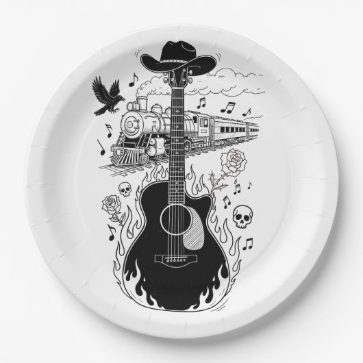 Johnny Cash Theme Plates ペーパープレート (正面)