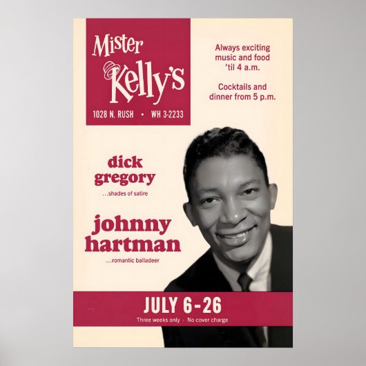 Johnny Hartman jazz poster - Mister Kelly's ポスター (正面)
