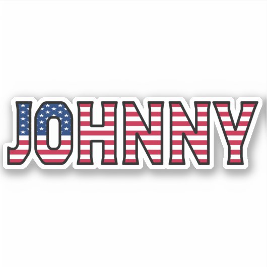 Johnny Name Vorname USA Sticker Stickerset シール (正面)