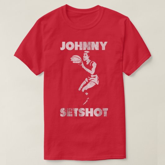 JOHNNY SETSHOT a funny basketball graphic Tシャツ (デザイン正面)
