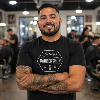 JOHNNY'S BARBERSHOP / カスタマイズ可能シャツ Tシャツ