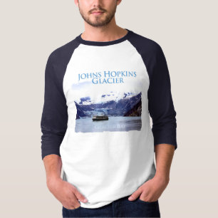 Johns Hopkinsの氷河基本的な3/4の袖のRaglan Tシャツ