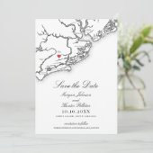 Johns Island SC Map Elegant Black White Wedding セーブザデート (スタンド正面)