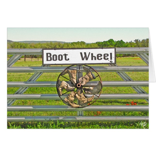 Johnson Cityの近くのHwy 290、TXのブーツの車輪 (正面横)