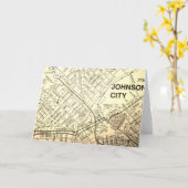 Johnson CityのTNのヴィンテージの地図 カード (黄色い花)