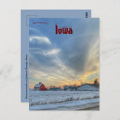Johnson County Iowaの冬の農場 ポストカード (正面/裏面)
