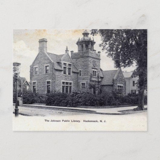 Johnson Library, Hackensack New Jerseyヴィンテージ ポストカード (正面)