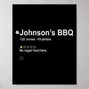 Johnson's Bbq NoビーガンフードはこちらOne Star In Back ポスター