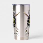 Johnstone Clan Badge Tartan & Swords 保温保冷タンブラー (右面)