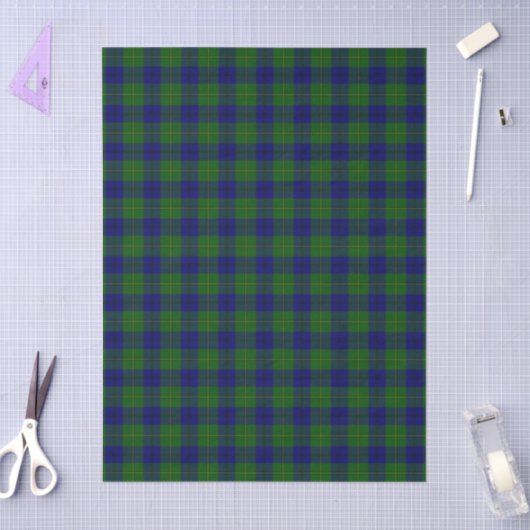 Johnstone tartan blue green plaid 薄葉紙 (クラフト)