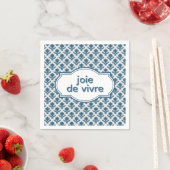 Joie De Vivre Elegant French Tapestry Blue White スタンダードカクテルナプキン (インサイチュ)