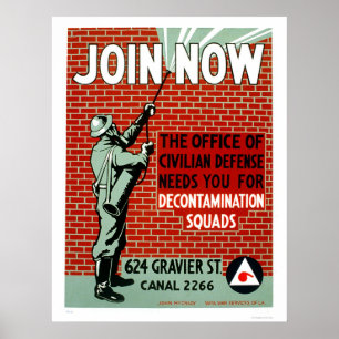 Join Civil Defense除染部門1943 WPA ポスター
