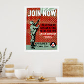 Join Civil Defense除染部門1943 WPA ポスター (キッチン)