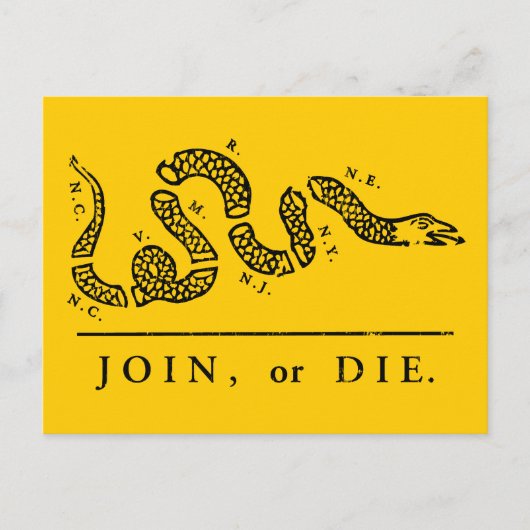 Join or Die - リバタリアン ポストカード (正面)