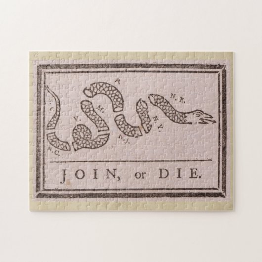 Join or Die by Benjamin Franklin ジグソーパズル (横)