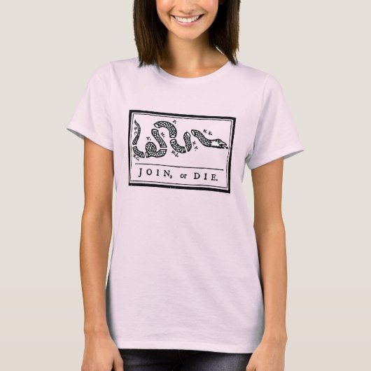 Join Or Die Cartoon, 1754 Tシャツ (正面)