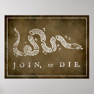 Join or Die Print ポスター