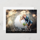 Join Our Intimate Wedding Celebration インビテーションポストカード (正面/裏面)