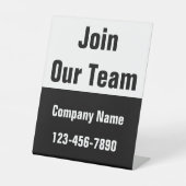 Join Our Team Black and White Business Name Phone 台座サイン (正面)
