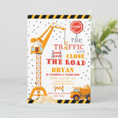 Join the Crew Boy Construction Birthday Invitation 招待状 (スタンド正面)