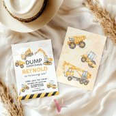 Join the Crew Dump Trucks Construction Birthday 招待状
