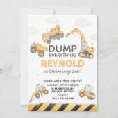 Join the Crew Dump Trucks Construction Birthday 招待状 (正面)