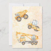 Join the Crew Dump Trucks Construction Birthday 招待状 (裏面)