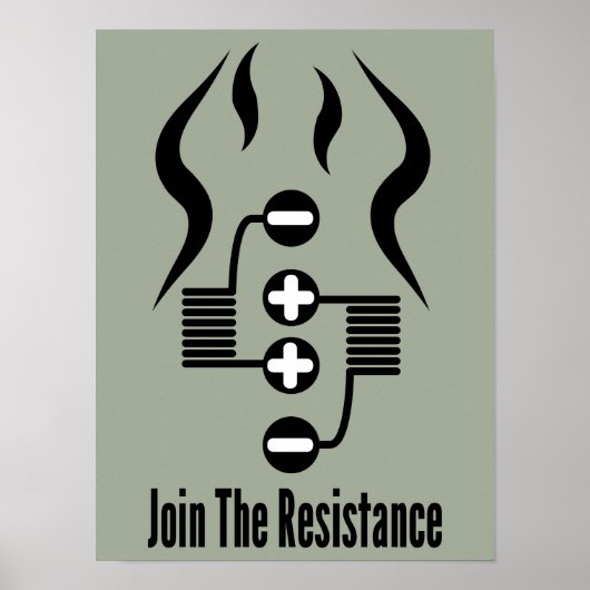 Join The Resistance - Light Olive Drab Poster ポスター (正面)