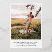 Join Us金ゴールドスクリプト写真の両面結婚表示 箔招待状 (裏面)