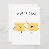 Join Us – 可愛い木製のブロック書- Your Own 案内ポストカード (正面/裏面)