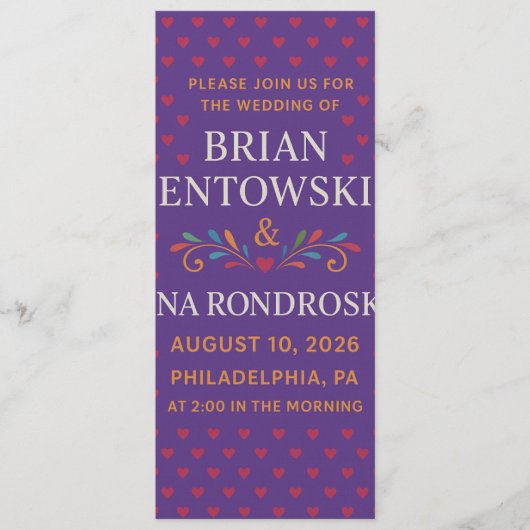 Join Us for a Day of Love and Celebration  招待状 (正面)