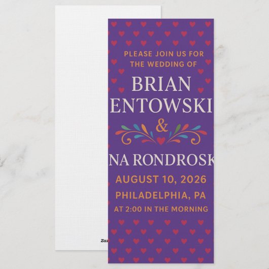 Join Us for a Day of Love and Celebration  招待状 (正面/裏面)