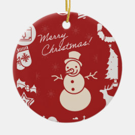 "Join Us for a Holly Jolly Christmas Party!"  セラミックオーナメント