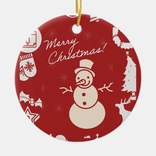 "Join Us for a Holly Jolly Christmas Party!"  セラミックオーナメント (正面)