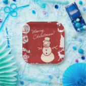 "Join Us for a Holly Jolly Christmas Party!" ペーパープレート (パーティー)