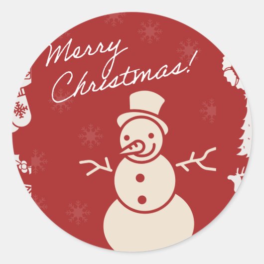 "Join Us for a Holly Jolly Christmas Party!" ラウンドシール (正面)