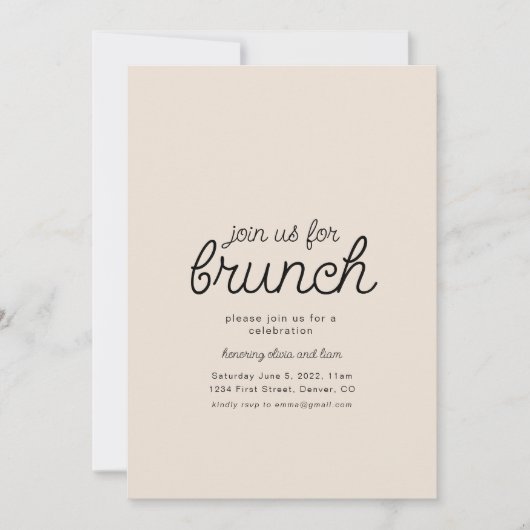 Join us For Brunch Party Invitation Template 招待状 (正面)