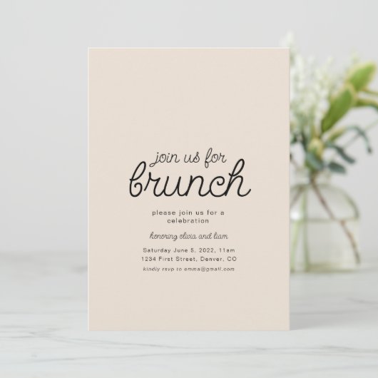Join us For Brunch Party Invitation Template 招待状 (スタンド正面)