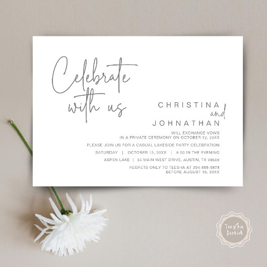 Join us to celebrate, Post Wedding Intimate Elopem 招待状