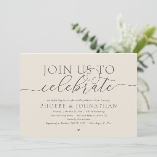 Join Us To Celebrate, Wedding Rehearsal Dinner 招待状 (スタンド正面)